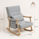 HOMCOM Wood Frame Rocking Accent Chair - Light Grey - anydaydirect