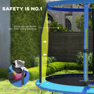 SPORTNOW 8ft Trampoline with Safety Enclosure Net, Steel Frame Outdoor Trampoline, with Edge, Safety Cover - anydaydirect