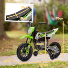 AIYAPLAY 12V Kids Electric Motorbike, Kids Electric Ride on Motorcycle w/ Twist Grip Throttle, Training Wheels - Green - anydaydirect