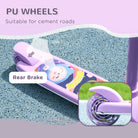 AIYAPLAY Kids 3 Wheel Scooter for 2-6 Years Old w/ Adjustable Height, LED Light, TPE Handlebar, Purple - anydaydirect