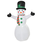 HOMCOM 1.8m Inflatable Snowman Decoration, Polyester-White - anydaydirect