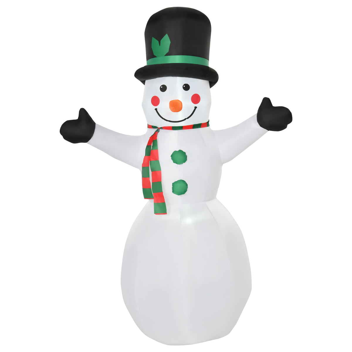 HOMCOM 1.8m Inflatable Snowman Decoration, Polyester-White - anydaydirect