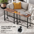 HOMCOM 80 cm Folding Desk on Wheels - Rustic Brown - anydaydirect