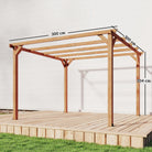 Outsunny 3 x 3 m Wooden Pergola Kit, Garden Pergola Gazebo Grape Trellis with Triangle Supports, 5 Beams, Maple Wood-effect - anydaydirect