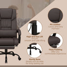 Vinsetto 6-Point Massage Office Chair, PU Leather Desk Chair with Adjustable Height and Footrest for Home Office, Brown - anydaydirect