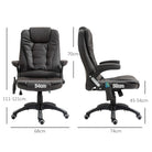 HOMCOM Executive Office Chair with Massage and Heat, High Back PU Leather Massage Office Chair with Adjustable Height, Brown - anydaydirect