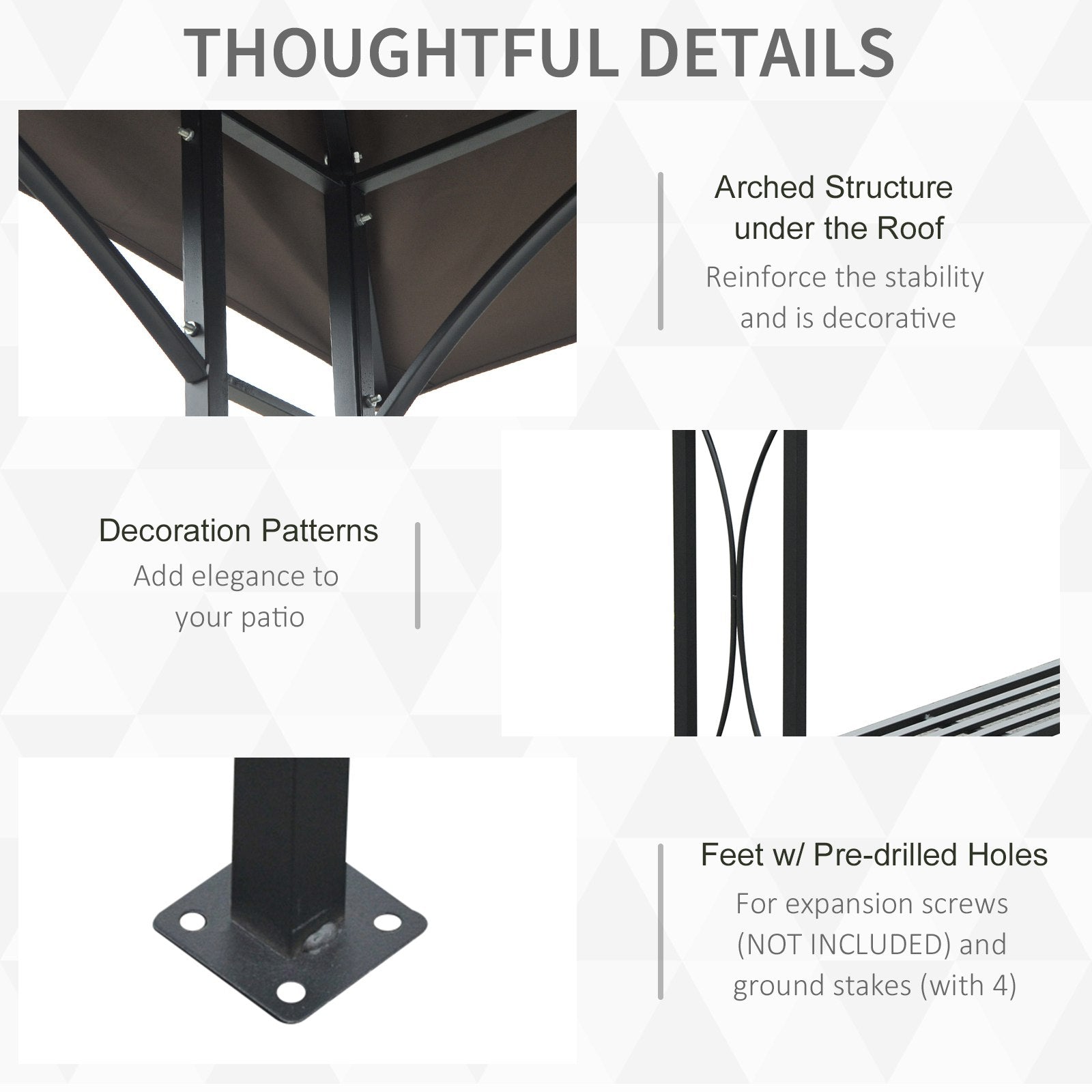 Outsunny 2.5 x 1.5m BBQ Tent Canopy Patio Outdoor Awning Gazebo Party Sun Shelter - Coffee - anydaydirect