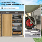 Outsunny 3.7 x 7.9ft Galvanised Steel Shed, with Latched Door and Padlock - Oak - anydaydirect