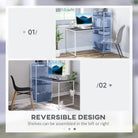 HOMCOM Computer Desk with Storage Shelves on Left or Right, Industrial Reversible Writing Desk for Home Office, Study, Easy Assembly, 120 x 64 x 121cm, Black and White - anydaydirect