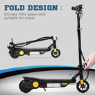 HOMCOM Foldable Electric Scooter, with LED Headlight, for Ages 7-14 Years - Black - anydaydirect