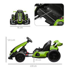 HOMCOM 24V Electric Go Kart for Kids with Adjustable Seat for 6-12 Years Old, Green - anydaydirect