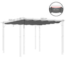 Outsunny Retractable Pergola Shade Cover, Replacement Canopy for 4 x 3 (m) Pergola, Retractable Roof, Dark Grey - anydaydirect