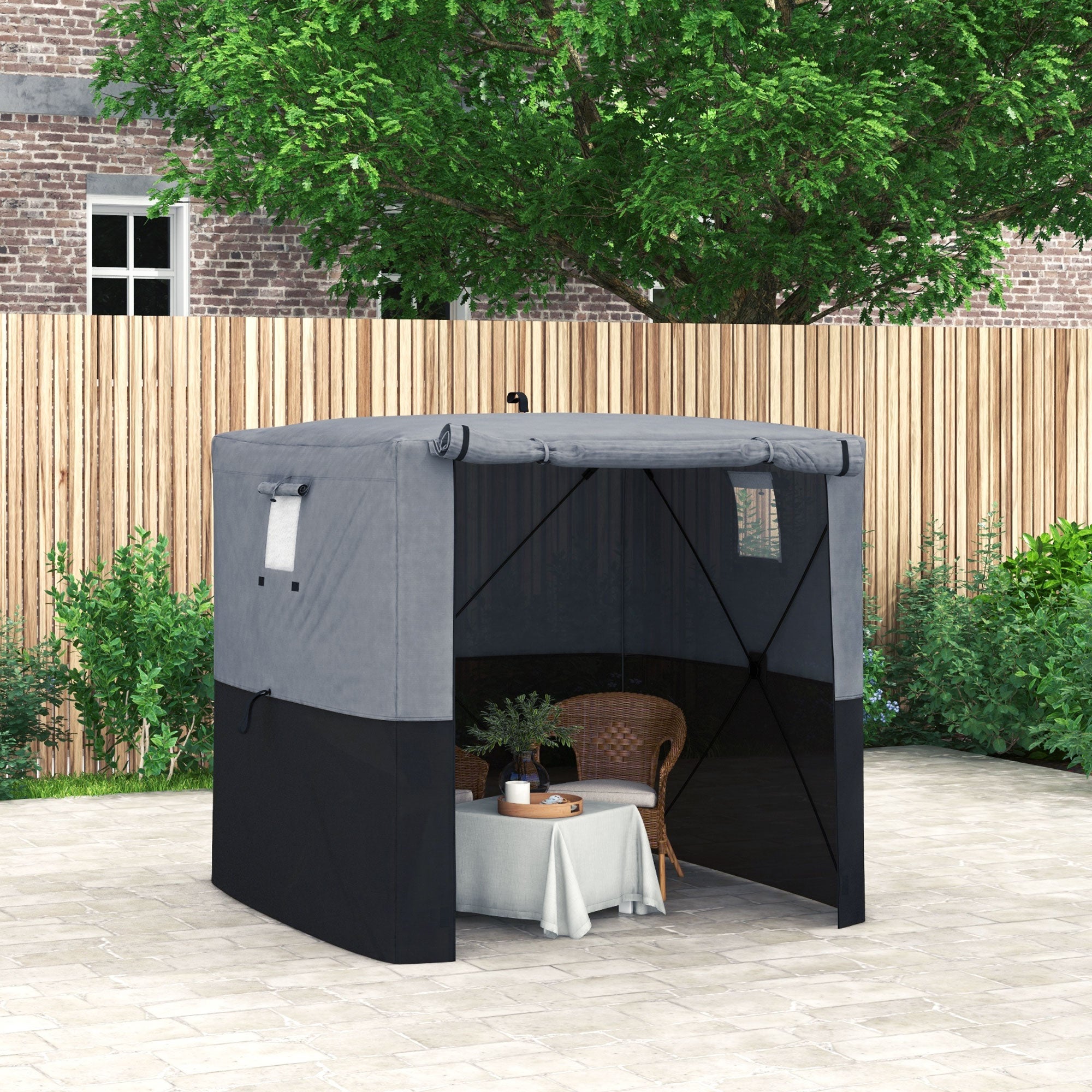 Outsunny 2 x 2m Pop-Up Gazebo, with Accessories - Black - anydaydirect