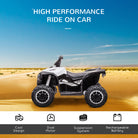 HOMCOM 12V Quad Bike with Forward Reverse Functions, Ride on Car ATV Toy with High/Low Speed, Slow Start, Suspension System, Horn, Music, White - anydaydirect