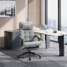 Vinsetto Office Chair with Footrest Ergonomic Office Chair with Armrests Lumber Support and Headrest Light Grey - anydaydirect