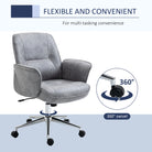 Vinsetto Swivel Computer Office Chair Mid Back Desk Chair for Home Study Bedroom, Light Grey - anydaydirect