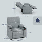 HOMCOM Electric Massage Recliner Armchair with Vibration, Heat, Whisper-Quiet Motor, Memory Function, Velvet Power Reclining Chair with Spring Pack, USB Port, Footrest, Side Pocket, Cup Holders, Grey - anydaydirect
