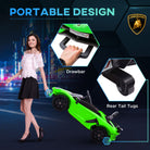 HOMCOM Lamborghini Licensed 12V Kids Electric Car w/ Butterfly Doors, Easy Transport Remote, Music, Horn, Suspension - Green - anydaydirect