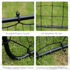 HOMCOM Rebounder Net, Practise Kickback Goal, for Teens, Adults Training - Black - anydaydirect