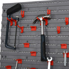 DURHAND 54 Pcs On-Wall Tool Equipment Holding Pegboard Home DIY Garage Organiser DIY w/ 50 Pegs 2 Shelves - anydaydirect
