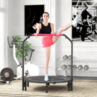 HOMCOM 48" Foldable Mini Fitness Trampoline, with Adjustable Foam Handle, Pink - anydaydirect