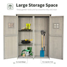 Outsunny Wooden Garden Shed Tool Storage Outsunny Wooden Garden Shed w/ Two Windows, Tool Storage Cabinet, 127.5L x 50W x 164H cm, Grey - anydaydirect