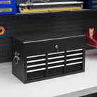 HOMCOM Steel Six Drawer Tool Storage Carry Chest, with Lock and Keys - Black - anydaydirect