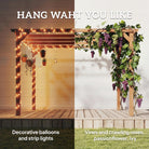 Outsunny 3 x 3 m Wooden Pergola Kit, Garden Pergola Gazebo Grape Trellis with Triangle Supports, 5 Beams, Maple Wood-effect - anydaydirect