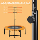 HOMCOM 40" Fitness Trampoline with Adjustable Handle, Rebounder Trampoline Mini Jumper for Indoor Exercise Workout, Support Up to 100kg, Orange - anydaydirect