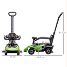 AIYAPLAY Dual-Purpose Ride-On: Vroom-Vroom Toddler Cruiser with Authentic Sounds, Emerald Green - anydaydirect