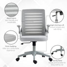 Vinsetto 44-53.5cm Adjustable Height Work Chair, with Mesh Back - Grey - anydaydirect