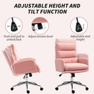 HOMCOM 91-99cm Sherpa Fleece Office Chair - Pink - anydaydirect