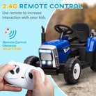 HOMCOM Electric Ride on Tractor w/ Detachable Trailer, 12V Kids Battery Powered Electric Car w/ Remote Control, Music Start up Sound, Blue - anydaydirect