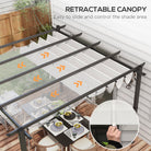 Outsunny 3 x 3(m) Aluminium Pergola Canopy Gazebo Awning Outdoor Garden Sun Shade Shelter Marquee Party BBQ, Light Grey - anydaydirect