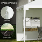 Outsunny 3 x 4 m Garden Gazebo Shelter Marquee Party Tent with 2 Sidewalls for Patio Yard Outdoor - White - anydaydirect