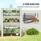 Outsunny Mini Greenhouse with Reinforced PE Cover, Portable Indoor Outdoor Green House with Roll-up Door, 170 x 120 x 50cm, White - anydaydirect