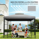 Outsunny 3(m) Gazebo Top Cover Double Tier Canopy Replacement Pavilion Roof Light Grey - anydaydirect