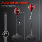 HOMCOM Training Boxing Punch Ball Set 125-145H x ?43cm with Gloves Air Pump, 4-Position Adjustable Height Freestanding Boxing Speed Ball for Teenagers Exercise Training - anydaydirect
