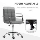 Vinsetto PU Leather Home Office Desk Chair, Computer Chair with Mid Back, Arm, Swivel Wheels, Adjustable Height, Grey - anydaydirect