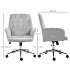 Vinsetto Linen Computer Chair with Armrest, Modern Swivel Chair with Adjustable Height, Light Grey - anydaydirect