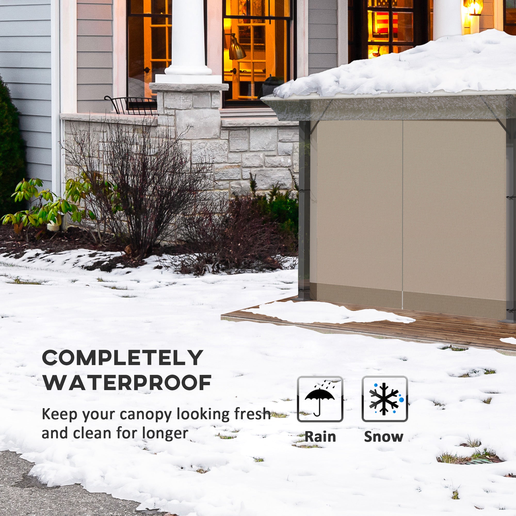 Outsunny 3 x 3 (m) Gazebo Protective Cover, Waterproof Cover for Gazebo, Canopy, and Tent - anydaydirect