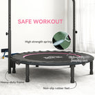 HOMCOM 45" Foldable Mini Fitness Trampoline, with Adjustable Foam Handle, Pink - anydaydirect