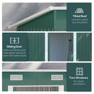 Outsunny 6.8 x 4.3ft Outdoor Garden Storage Shed, Tool Storage Box for Backyard, Patio and Lawn, Green - anydaydirect