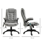 Vinsetto Massage Recliner Chair Heated Office Chair with Six Massage Points Microfiber Cloth 360° Swivel Wheels Grey - anydaydirect