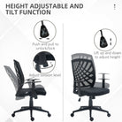 HOMCOM 97.5-106.5cm Adjustable Home Office Chair - Black - anydaydirect