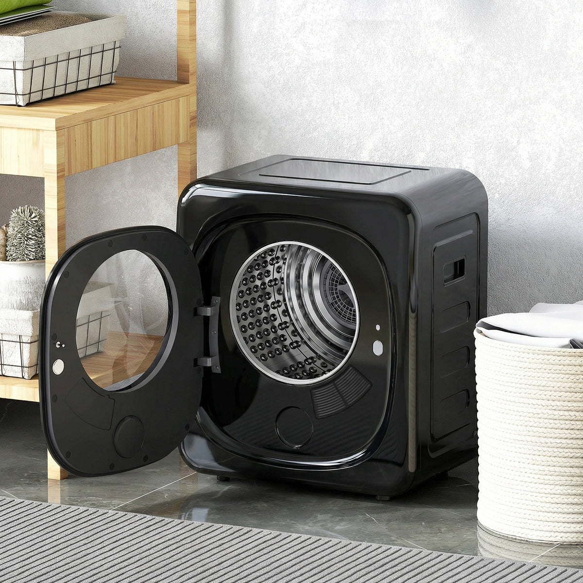 HOMCOM 4kg Vented Tumble Dryer with 5 Drying Mode, 800W Compact Freest ...