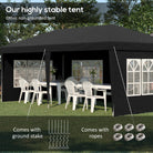 Outsunny 3 x 6m Pop-Up Gazebo, with Removable Walls - Black - anydaydirect
