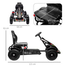HOMCOM Kids Pedal Go Kart, Metal Frame with Adjustable Seat, Inflatable Tyres for Outdoor Fun, Black - anydaydirect
