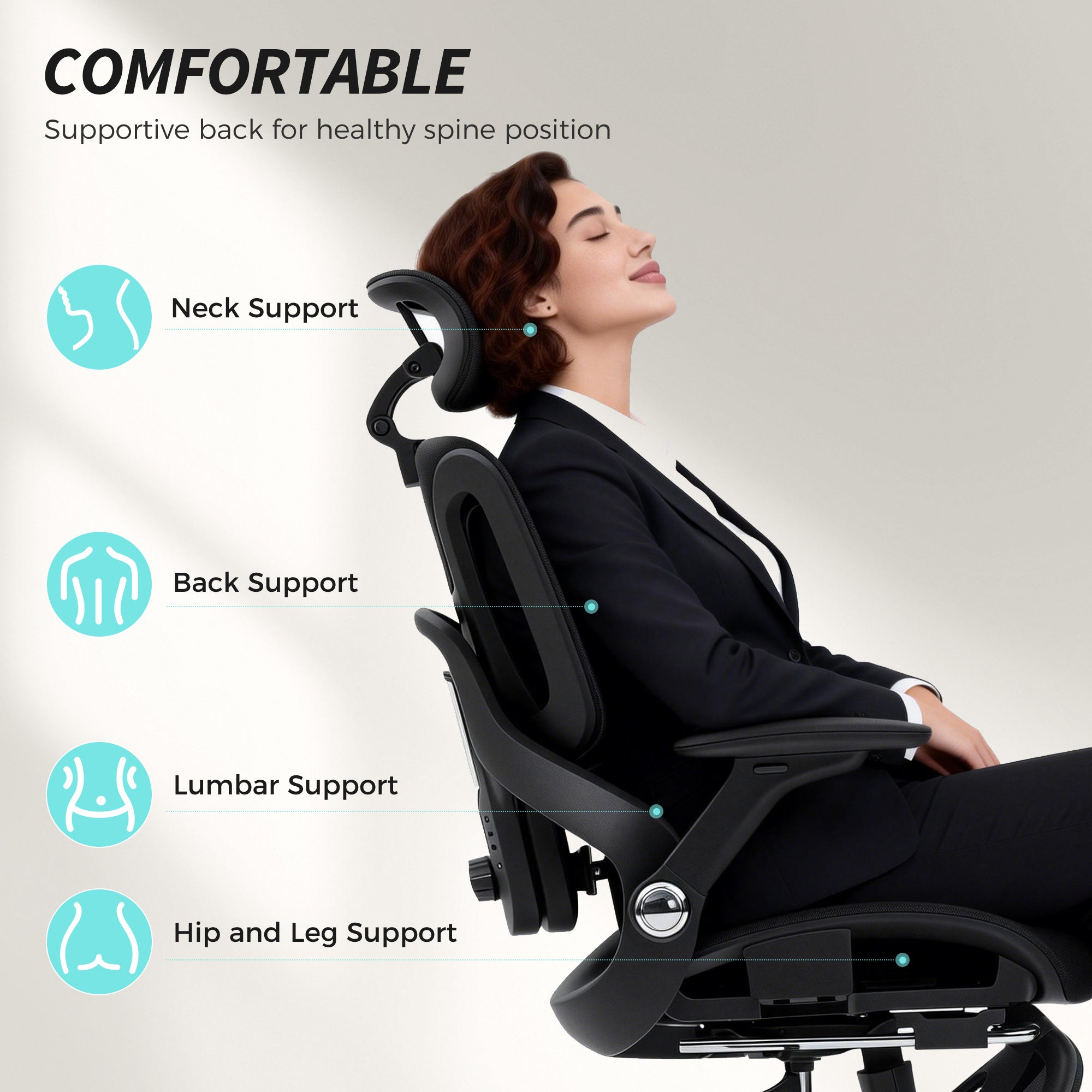 HOMCOM Ergonomic Office Chair, High Back Mesh Desk Chair, Black - anydaydirect