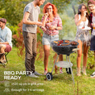 Outsunny Portable Round Kettle Charcoal Grill BBQ Smoker with Lid Outdoor Heat Control Party Patio Barbecue Garden - anydaydirect